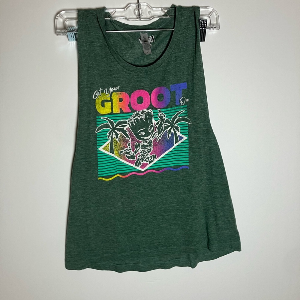 Groot Marvel Next Level Apparel Deep Green Tee